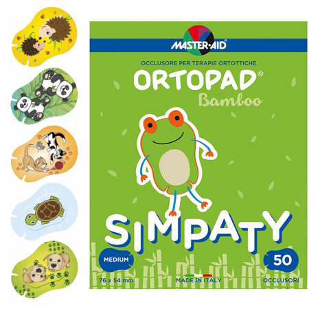 Plasturi oculari din bambus Ortopad Simpaty 76*54 mm pentru copii intre 2 si 4 ani