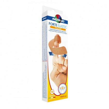 Plasturi rezistenți din pânză, pentru deget, Forte elastic Master-Aid, 10 bucăți