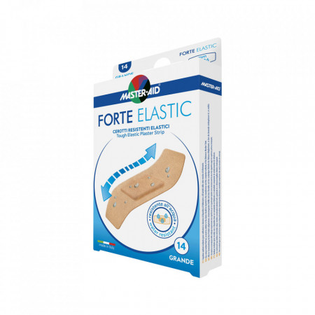 Forte elastic – Plasturi elastici ultrarezistenți de culoarea pielii, din pânză, 78x26 mm, 14 bucăți
