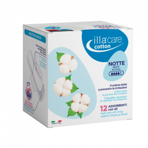 Absorbante de noapte bumbac Illa care, 12 bucăți