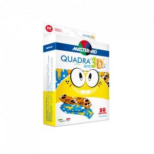 Plasturi Quadra 3D Boys, Master-Aid, pentru băieți, 20 bucăți