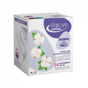 Absorbante de zi bumbac Illa Care, 14 bucăți