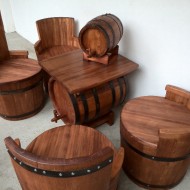 Set 4 scaune + masa lemn masiv