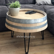 Trepied măsuță de cafea butoi de vin