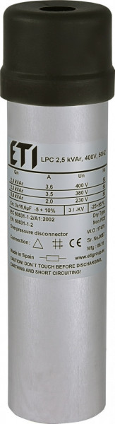 Condensator trifazic LPC 2.5 kVAr, 400V, 50Hz