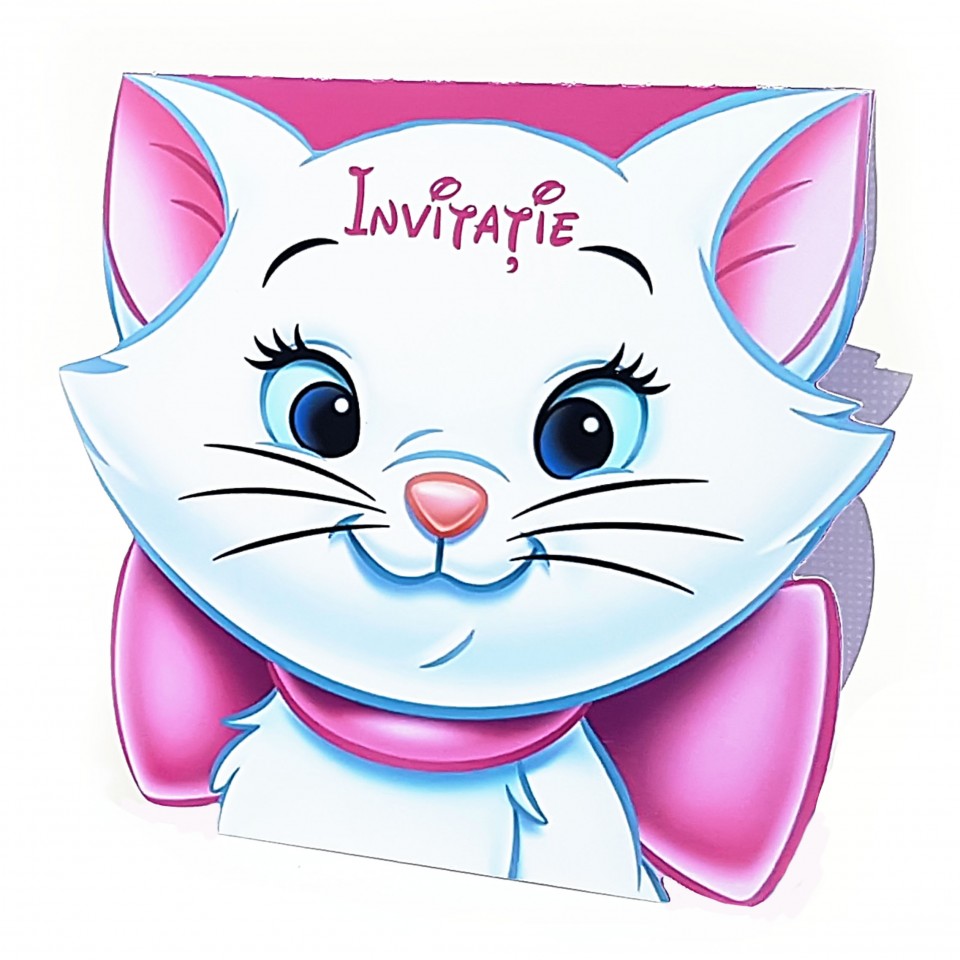 Invitatie Botez Contur Pisicile Aristocrate 2