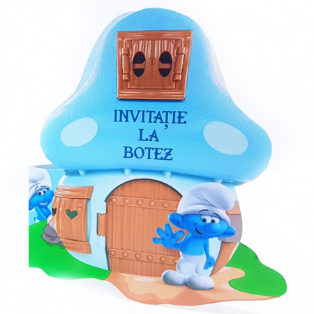Invitatii Botez Contur Strumf 8