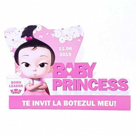 Invitatii Botez Contur Baby Princess 5