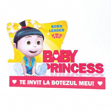 Invitatii Botez Contur Baby Princess 8
