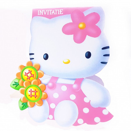 InvitatiI Botez Contur Hello Kitty 2
