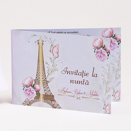 Invitatie Nunta Paris In Gold