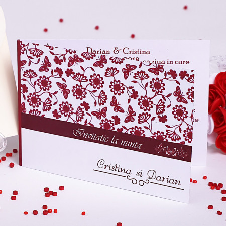 Invitatie Nunta Simfonie Fluturi