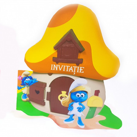 Invitatii Botez Contur Strumfita 10