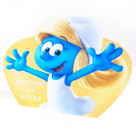Invitatii Botez Contur Strumfita 4