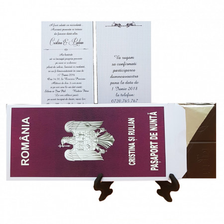 Invitatie Nunta Ciocolata Pasaport
