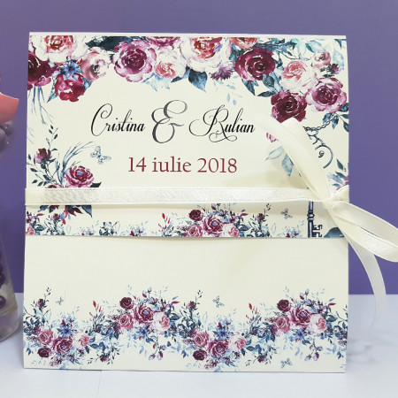 Invitatie Nunta Florale Trandafiri
