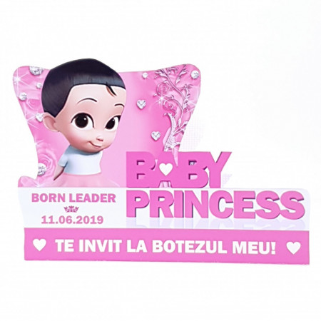 Invitatii Botez Contur Baby Princess 4