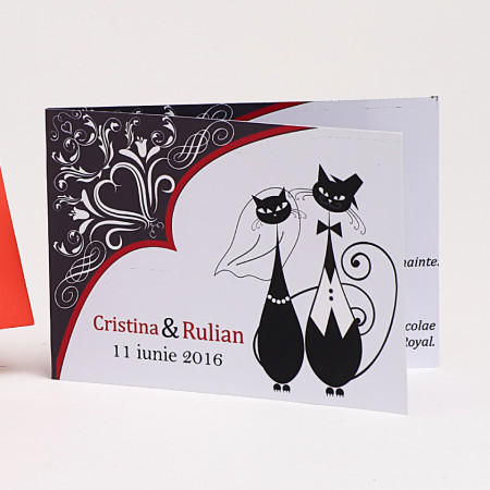Invitatie Nunta Pisici Red