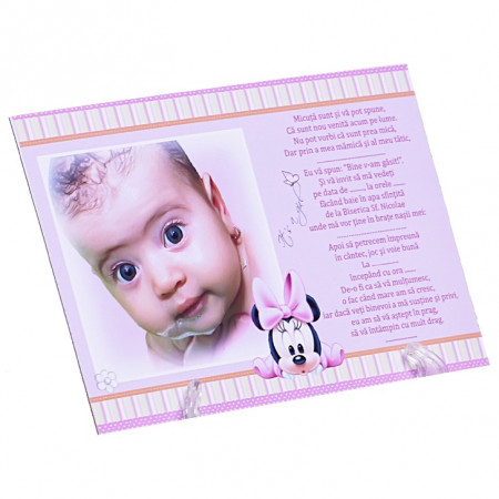 Invitatie Botez Magnetica Minnie Mouse 2