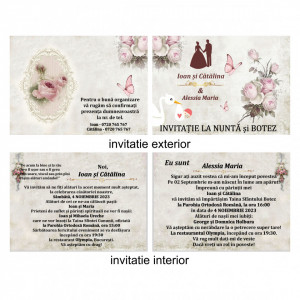 Invitatie 2 in 1 Nunta-Botez Dublu 14