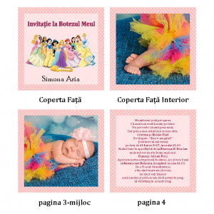 Invitatie Botez Carticica Printese Disney