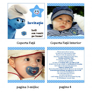 Invitatie Botez Carticica Strumf 1