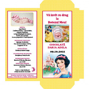 Invitatie Botez Cutie de Ciocolata Alba ca Zapada 3