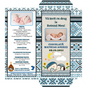 Invitatie Botez Cutie de Ciocolata Traditional Romanesc 1