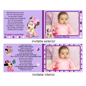 Invitatie Botez Dubla Minnie Mouse 4
