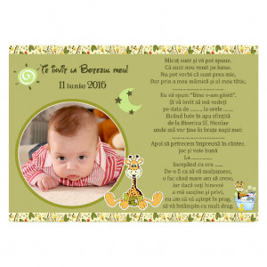 Invitatie Botez Magnetica Girafa