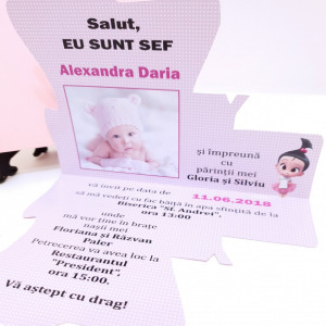 Invitatii Botez Contur Baby Princess 3