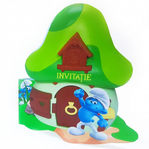 Invitatii Botez Contur Strumf 10