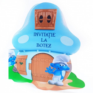 Invitatii Botez Contur Strumf 8
