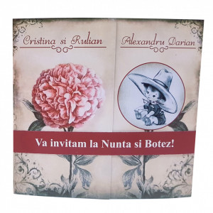 Invitatie 2 in 1 Nunta-Botez Regal NB11