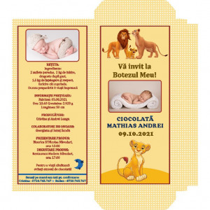 Invitatie Botez Cutie de Ciocolata Lion King