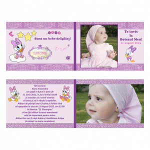 Invitatie Botez Dubla Baby Daisy