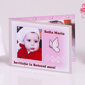 Invitatie Botez Dubla Fluture