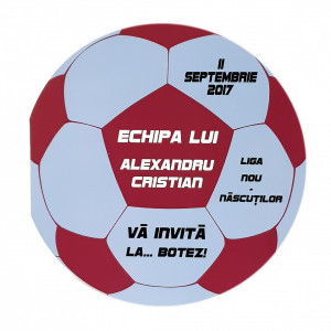 Invitatie Botez Fotbal Rosu-Alb-Negru