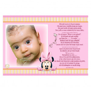 Invitatie Botez Magnetica Minnie Mouse 2