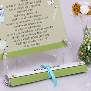 Invitatie Botez Papirus Girafa