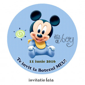 Invitatie Botez Rotunda Mickey Mouse 1