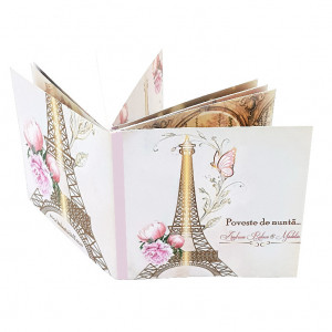 Invitatie Nunta Carticica Paris in Gold