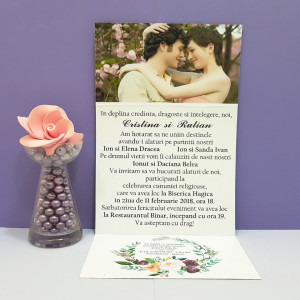 Invitatie Nunta Florale Visiniu