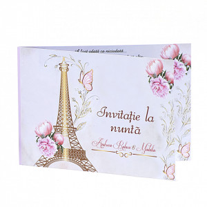 Invitatie Nunta Paris In Gold