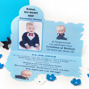 Invitatii Botez Contur Baby Boss 5