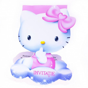 InvitatiI Botez Contur Hello Kitty 3