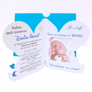 Invitatii Botez Contur Ingeras B12