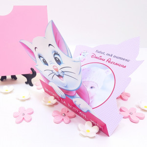 Invitatii Botez Contur Pisicile Aristocrate 4