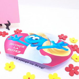 Invitatii Botez Contur Strumfita 2