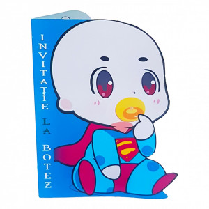 Invitatii Botez Contur Superman 3